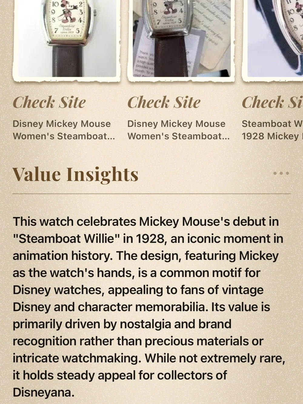Steamboat Willie 1928 Mouse Character Watch with Brown Strap in working Conditio